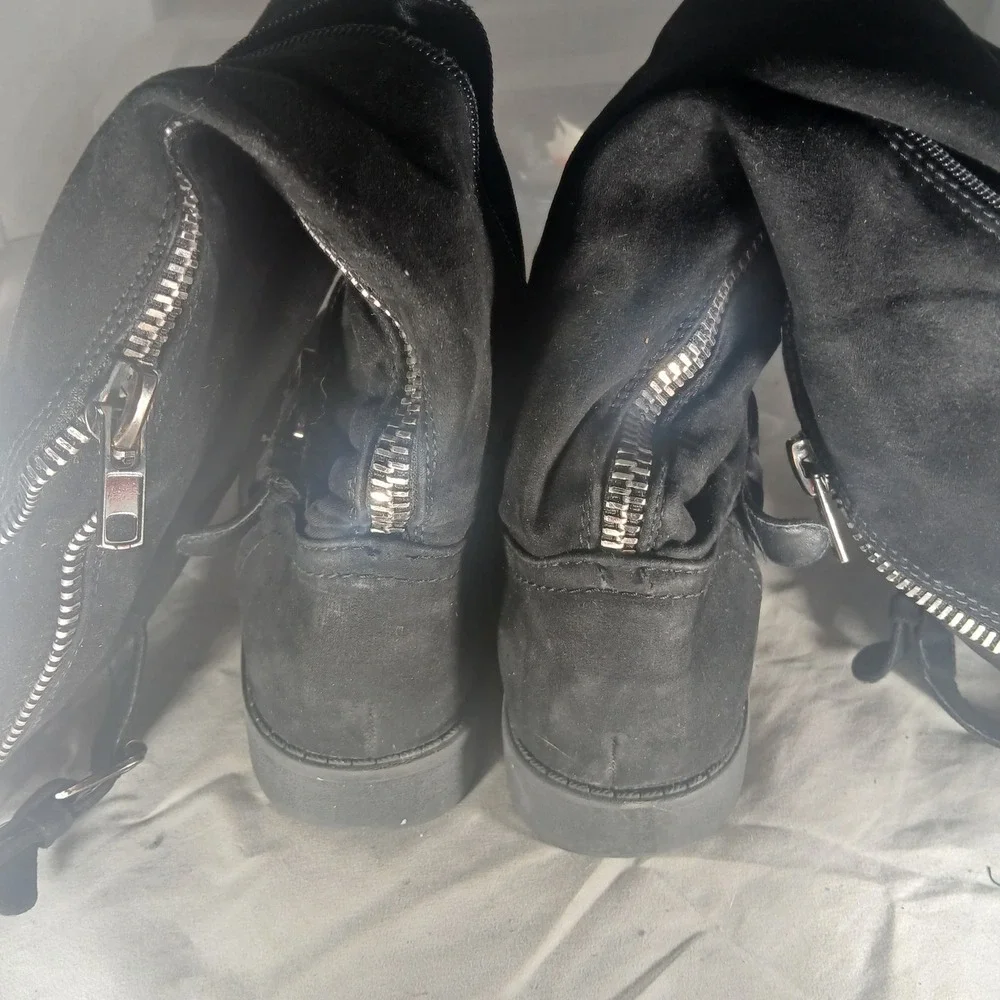 JustFab‎ Bayley WC Black Tall Over The Knee Slouch Boots Womens 6.5 Wide Calf